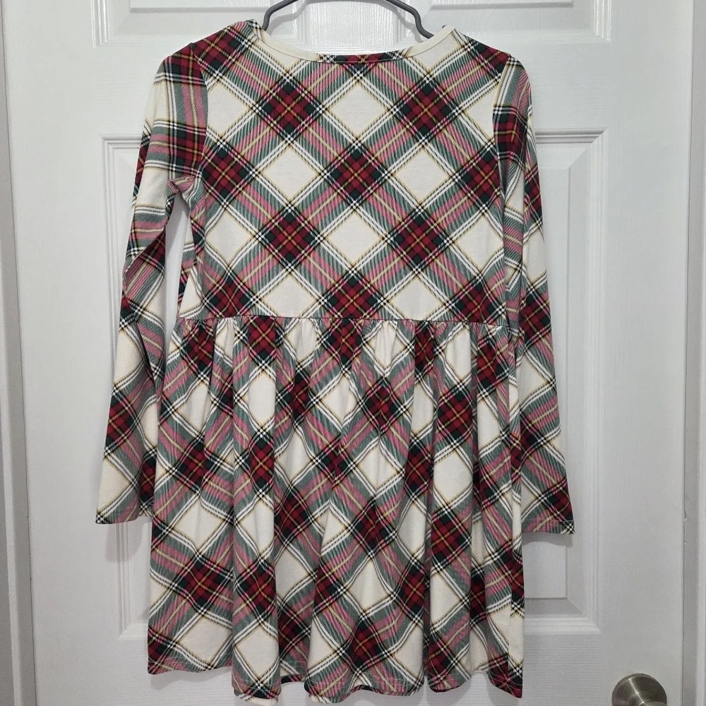The Children's Place Holiday Plaid Long Sleeve Skater Dress Size XXL